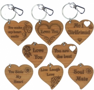 5001B-HRT-W : Love Heart Keyrings UK (Pack Size 36) Price Breaks Available